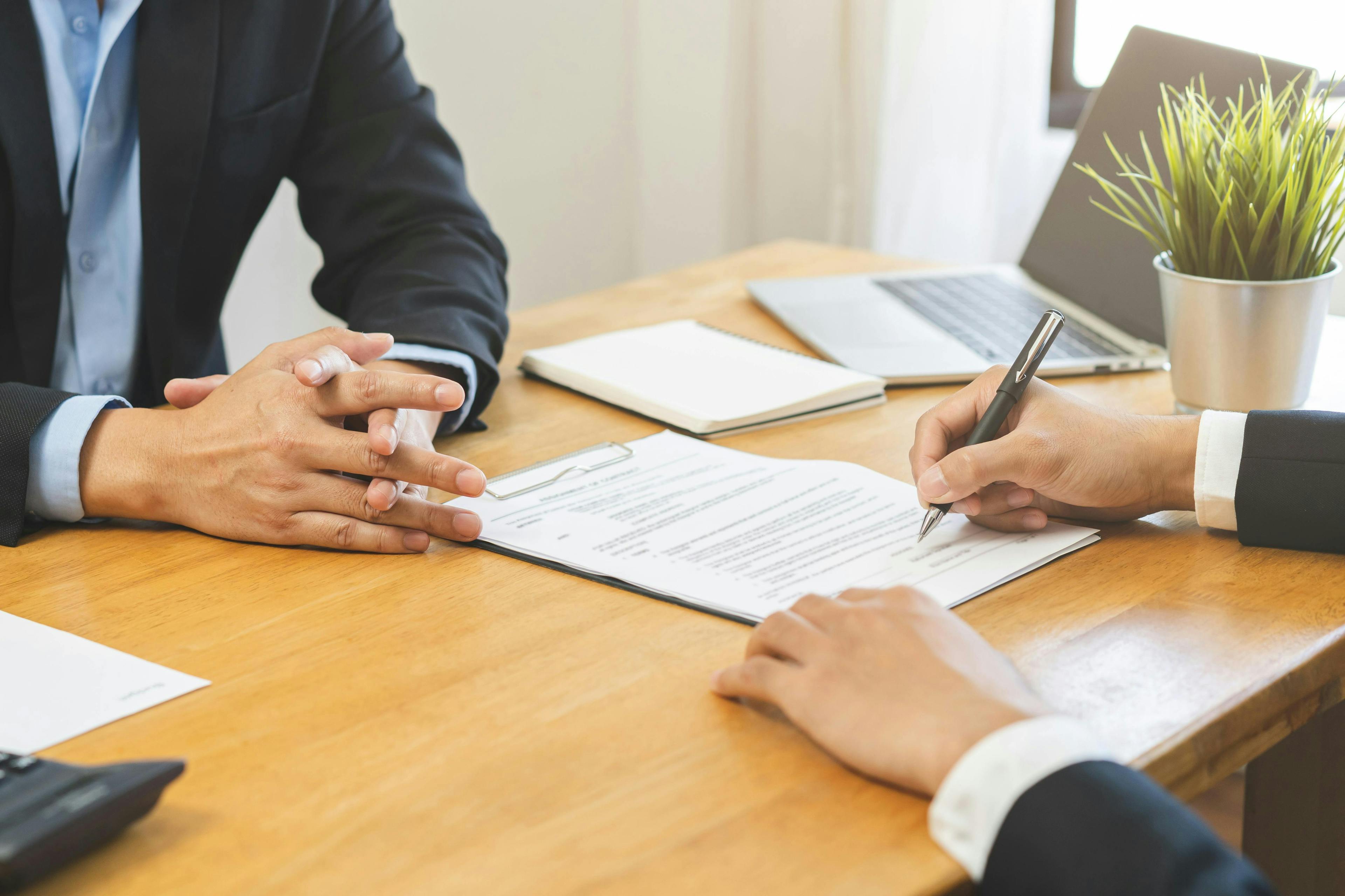 Lawyers working together at meeting