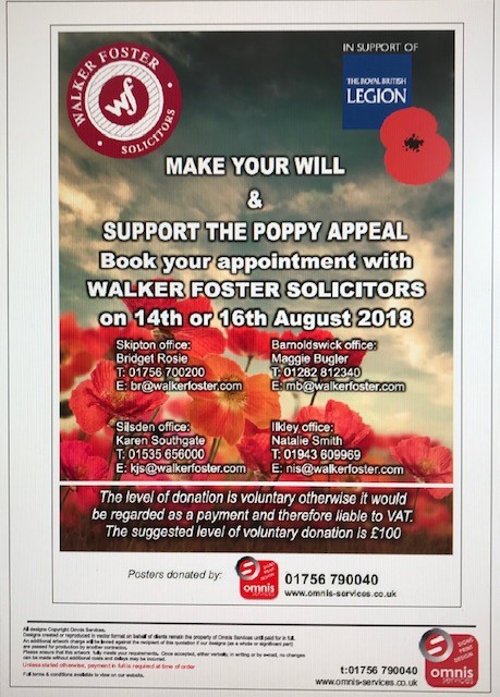 make a will and support the poppy appeal poster